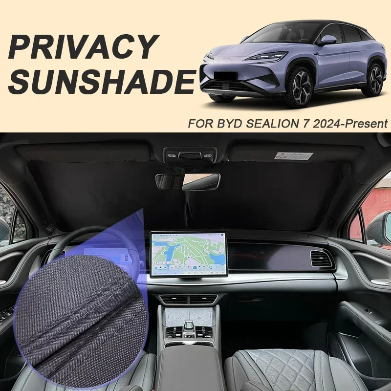 

Car Black Windows Privacy Sunshade Auto Anti-UV Heat Insulation Protect Cover Interior Accessory For BYD SEALION 7 2024-Present