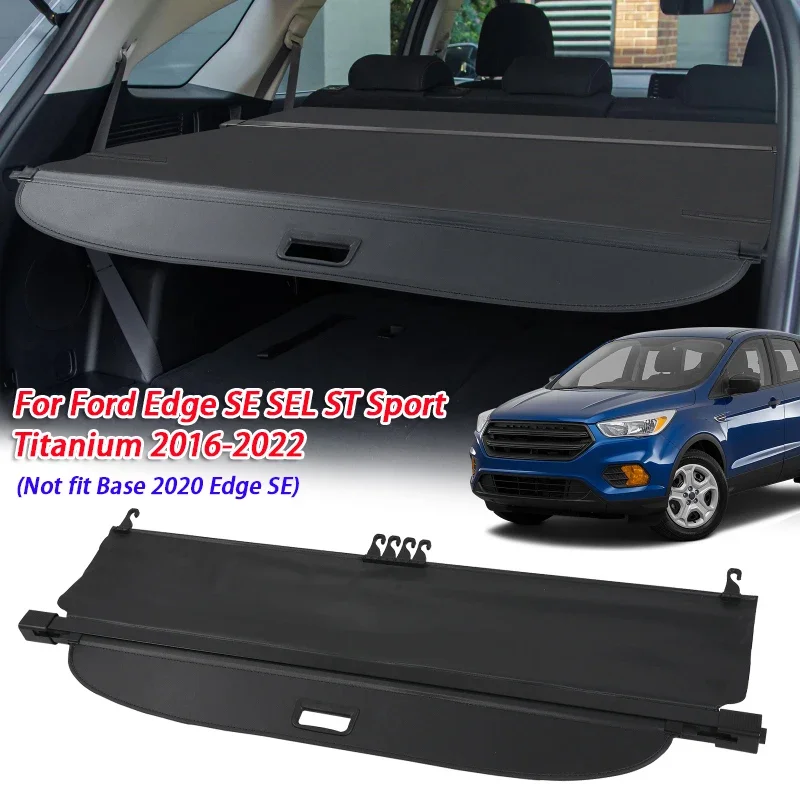 

Black Retractable Trunk Shielding Shade Cargo Cover for Ford Edge SE SEL ST Sport Titanium 2016-2022 (Not Fit Base 2020 Edge SE)