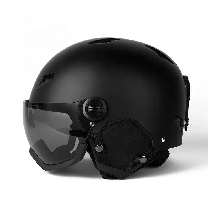 Casco da sci Casco da snowboard Visiera di ventilazione regolabile Fodera rimovibile e cuscinetti per le orecchie Casco sportivo da neve certificato di sicurezza per unisex