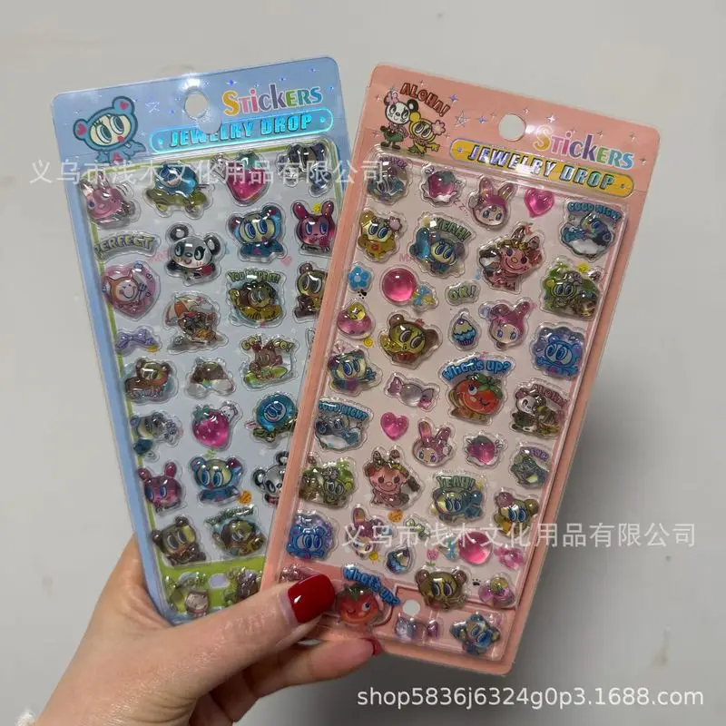 40pcs-kawaii-blue-angel-crystal-embossed-stickers-children's-handbook-diy-mobile-phone-case-decoration-stickers-toy-gifts