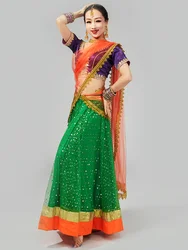 Indian Dance Dress Stage Clothes Female Adult/Kids Oriental Classical Dance Practice Dress India Style Daily Costumes DQL10099
