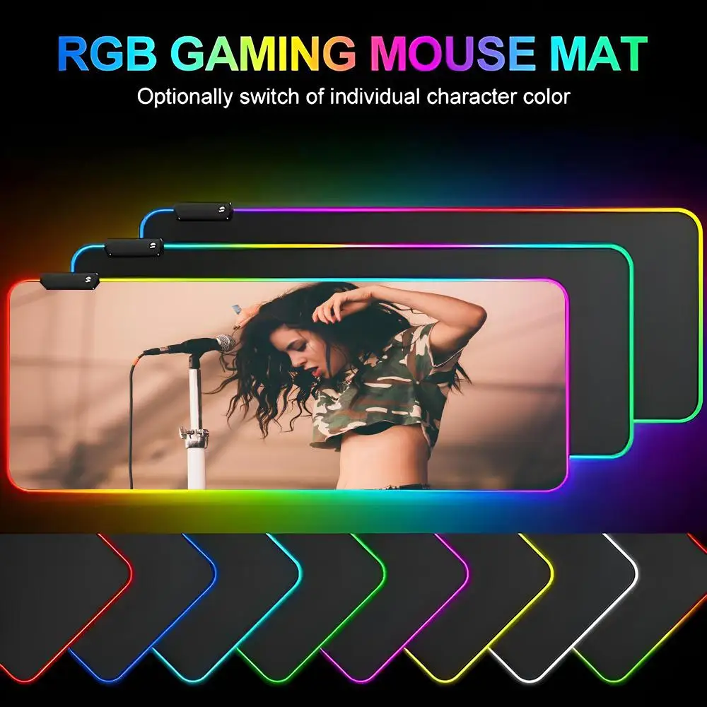 Singer Charli XCX BRAT Mouse Pad Gamer RGB Deskmat Keyboard Mat Gaming Laptops LED Mousepad Desk Protector Anime Mause Mats