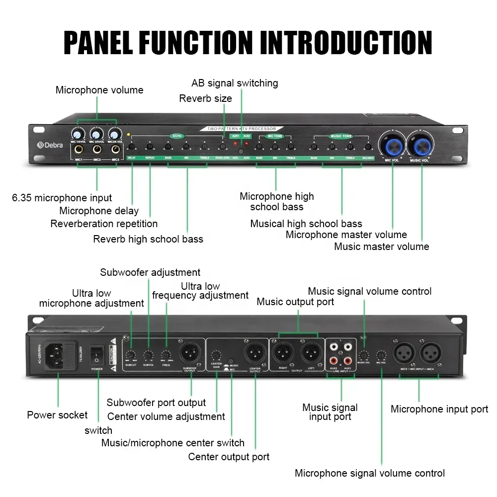 

Debra Audio E-260 Digital Effects Processor Professional Sound Controller System Equipment Full Featured Effects Karaoke