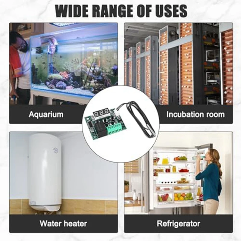 وحدة تحكم رقمية ليد ، W1209 ، DC 12 V ،-50-Thermostat درجة الحرارة ، تحكم في درجة الحرارة ، لوحة وحدة التبديل المؤقت ، مسبار الاستشعار