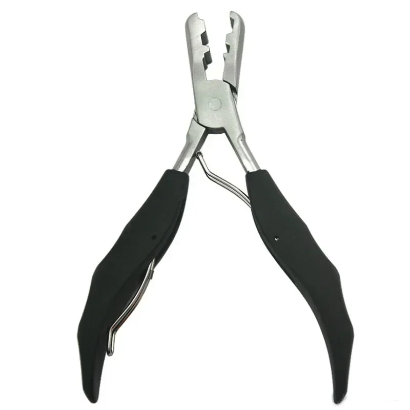 20pcs 5.7 inch 2 in 1 Black Handle Plier with Flat Grooves 3mm and 5mm grooves Pre-Bonded Hair Extension Clamp