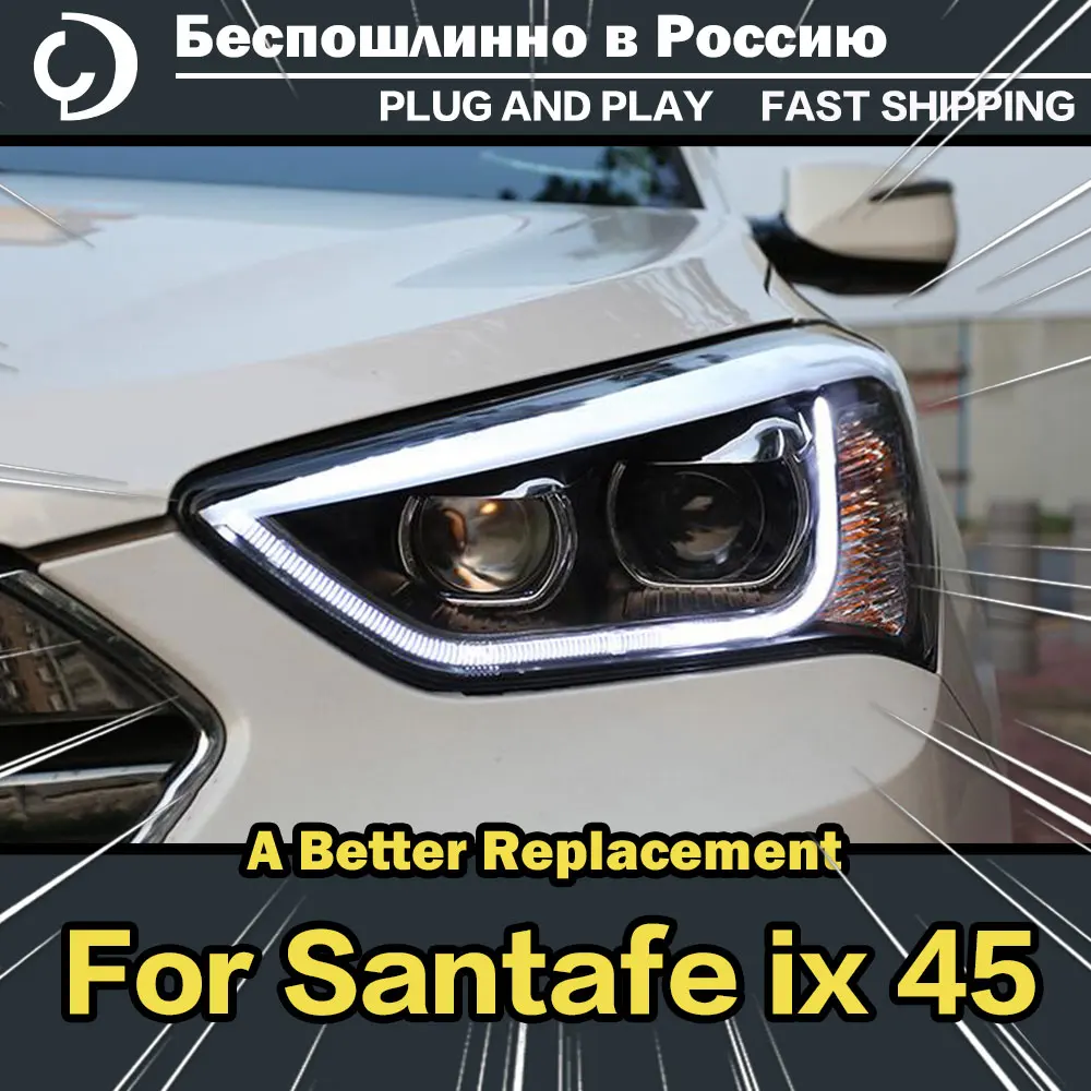 AKD Car Styling Headlights for Hyundai IX45 2012-2015 Santafe LED Headlight DRL Head Lamp Led Projector Automotive Accessories