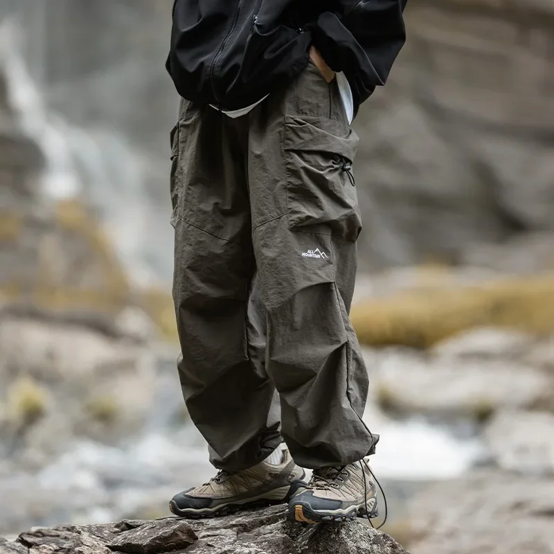 

Parachute Cargo Pants Men Oversize Outdoor Casual Trousers Male Waterproof Pants Man Japanese Streetwear Hip Hop