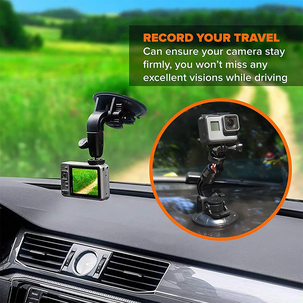 Car Suction Cup Mount for GoPro Hero 1 2 3 4 SONY Insta360 One R X2 DJI OSMO Action Camera Accessories Windshield Window
