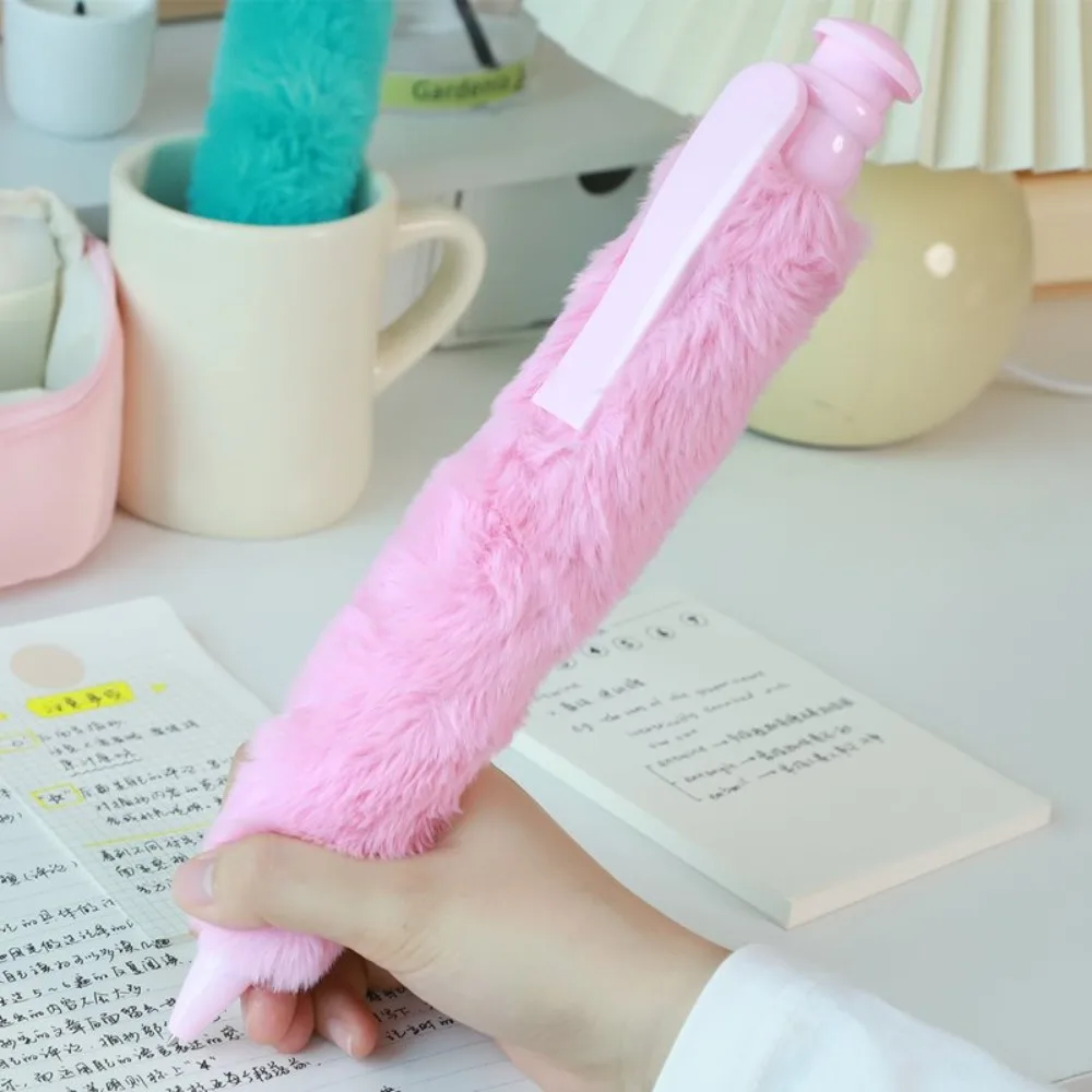 Creative Giant Ballpoint Pen ABS Pink Cute Cute Plush Pen Gyration Plush Pressing Pressure Reducing Pen Children