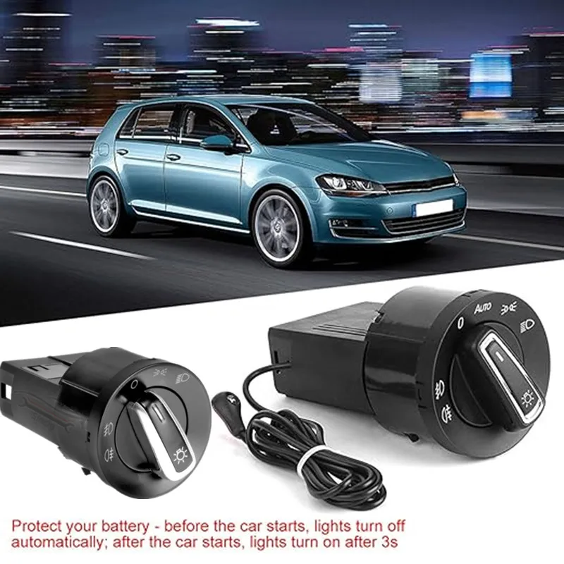 Переключатель управления фарой с датчиком или без датчика для Vw Jetta Golf Passat B5 Beetle T5 Polo Bora Sharan Lupo 3BD941531