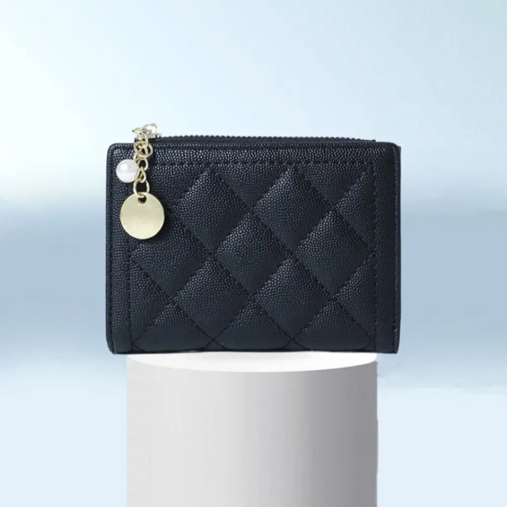 

Small Storage Bag Mini Women PU Coin Purse Short with Pendant PU Leather Wallet Zipper Coin Bag Card Holder Women