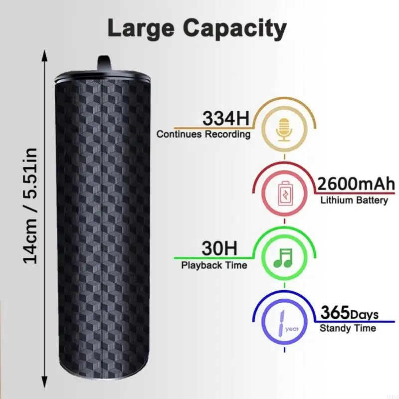 سجل رقمي مدفوع بالذكاء بسعة 128 جيجابايت مع مشبك مغناطيسي خطة صوت واضح للاستيلاء على المؤتمرات والمقابلات والسفر