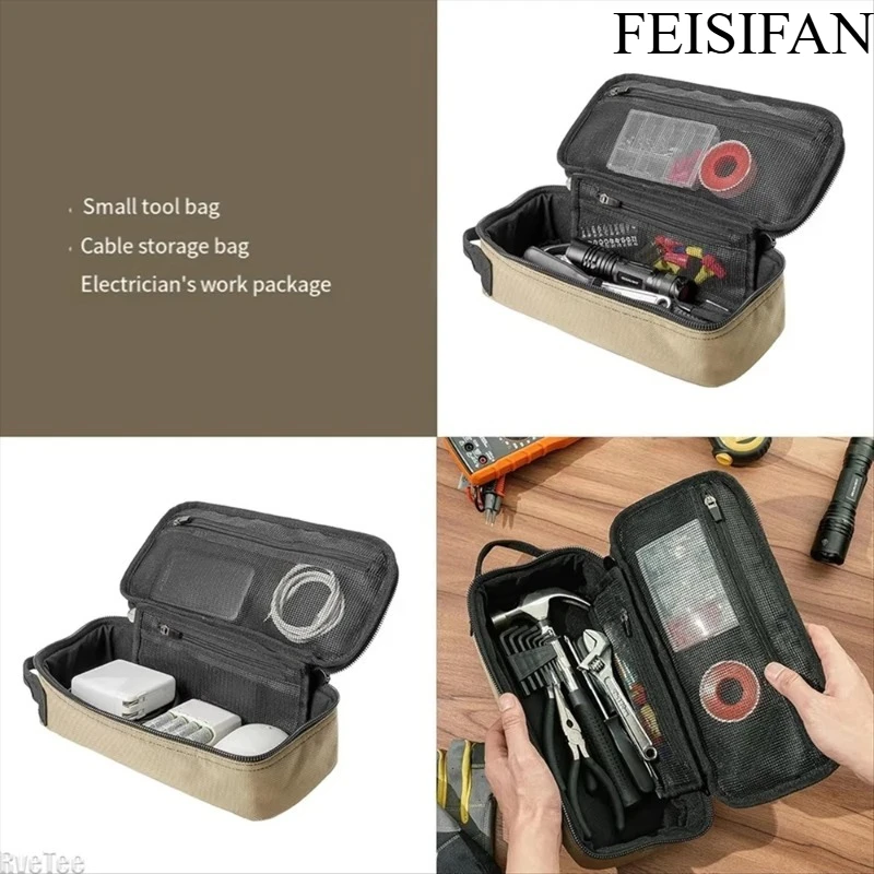 Pochette à outils portable robuste pour électricien, étui de rangement utilitaire, sac EDC compact pour moto et vélo de route