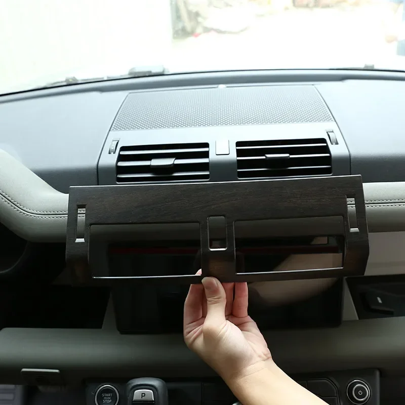 

For Land Rover Defender 90 110 130 2020-2024 ABS Silver Car Central Control Air Outlet Frame Cover Trim Stickers Car Accessories
