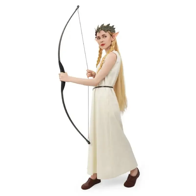 DAZCOS 女性の中世アンダードレスノースリーブリネンチュニック農民ドレス夏のコスプレ衣装女性ヴィンテージリネンドレス