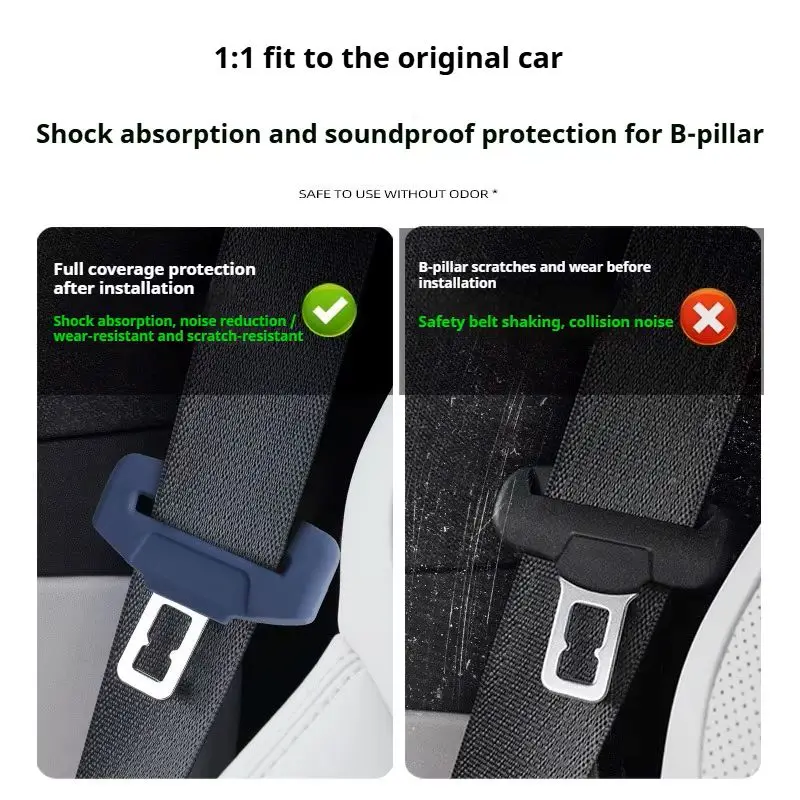 Universal Car Seat Belt Buckle Silicone Case Snap Protector Anti Scratch and Anti Abnormal Noise Seat Belt Interior Accessories