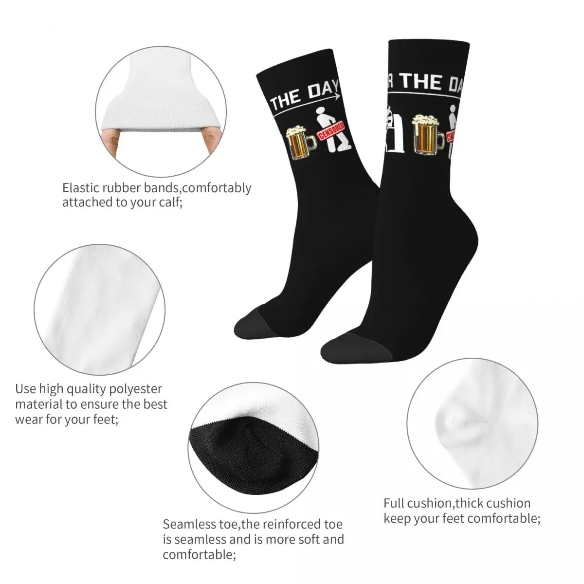 Mechanics Funny Coffee Wrench Beer Socks Men's Women's Polyester Fashion Socks Crazy Spring Summer Autumn Winter Socks Gifts