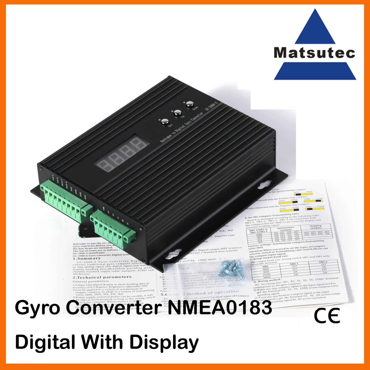 Gyro Converter NMEA0183 Digital With Display / Compass Converter NMEA0183 Digital signal GC-2000