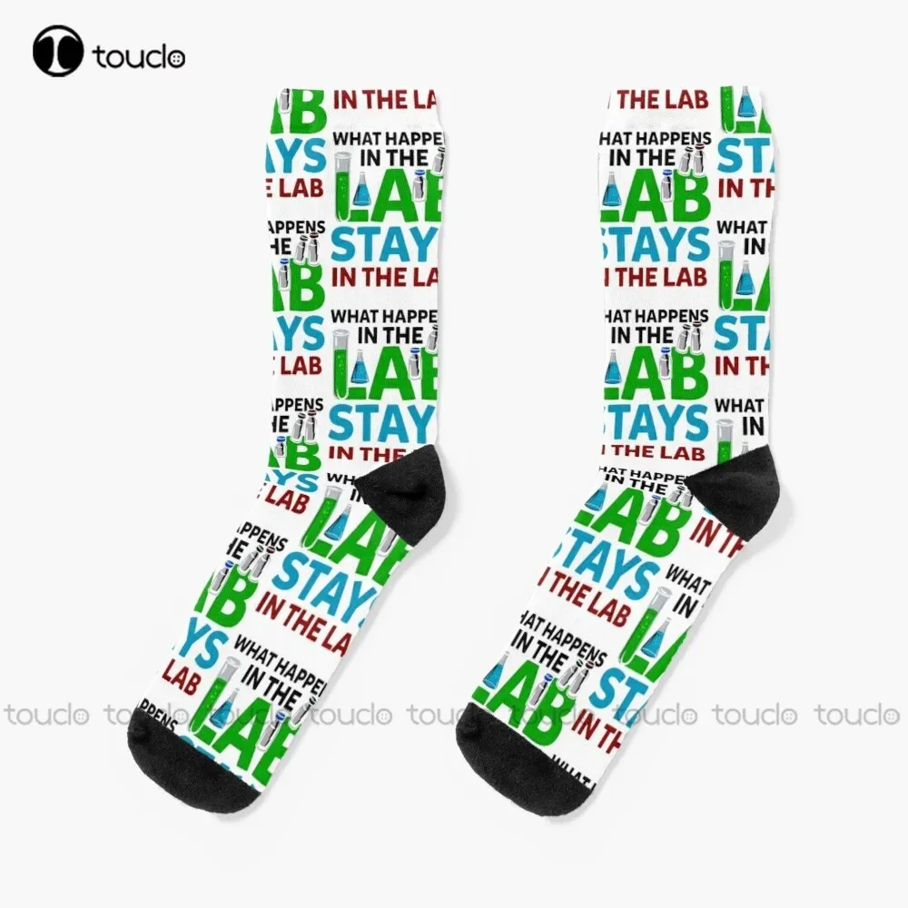

What Happens In The Lab Stays In Lab Laboratory Technician Funny Lab Tech Saying & Medical Technologist Socks Socks For Women