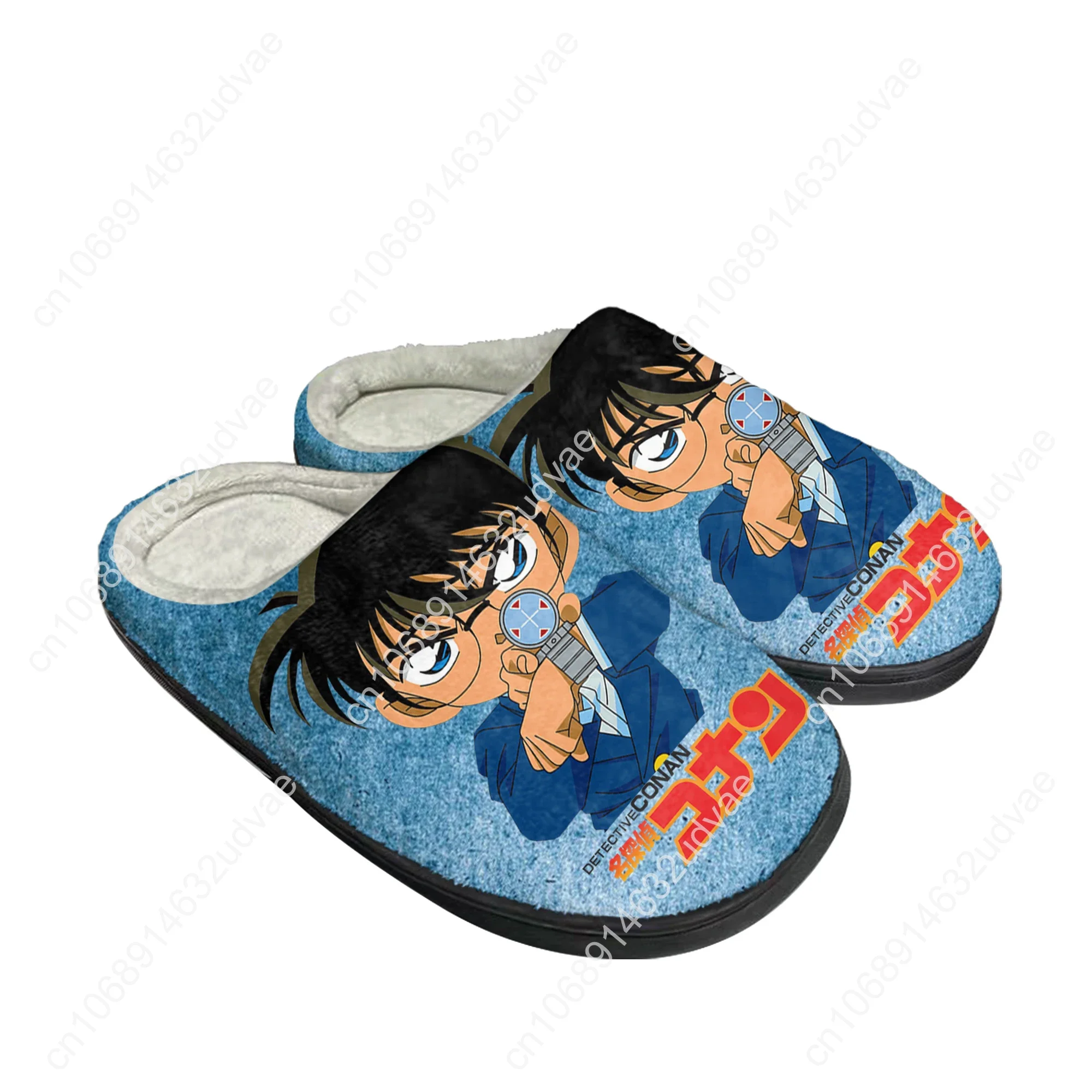 Detective Conan Cartoon Home Cotton Custom Slippers Mens Womens Sandals Plush Bedroom Casual Keep Warm Shoes Thermal Slipper