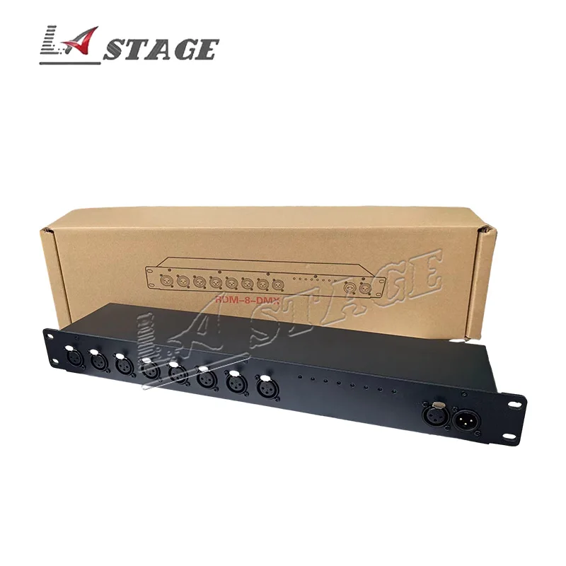 Light signal amplifier RDM-DMX-8 Stage light pad light beam 8-way photoelectric isolation DMX signal distributor