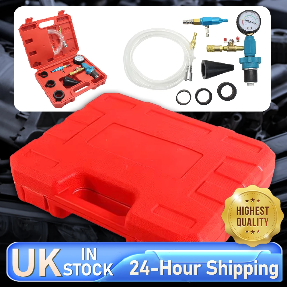Coolant Refilling Kit Cooling System Vacuum Purge Radiator Coolant Refill Kit Antifreeze Change Filler Set for Car Van SUV Truck