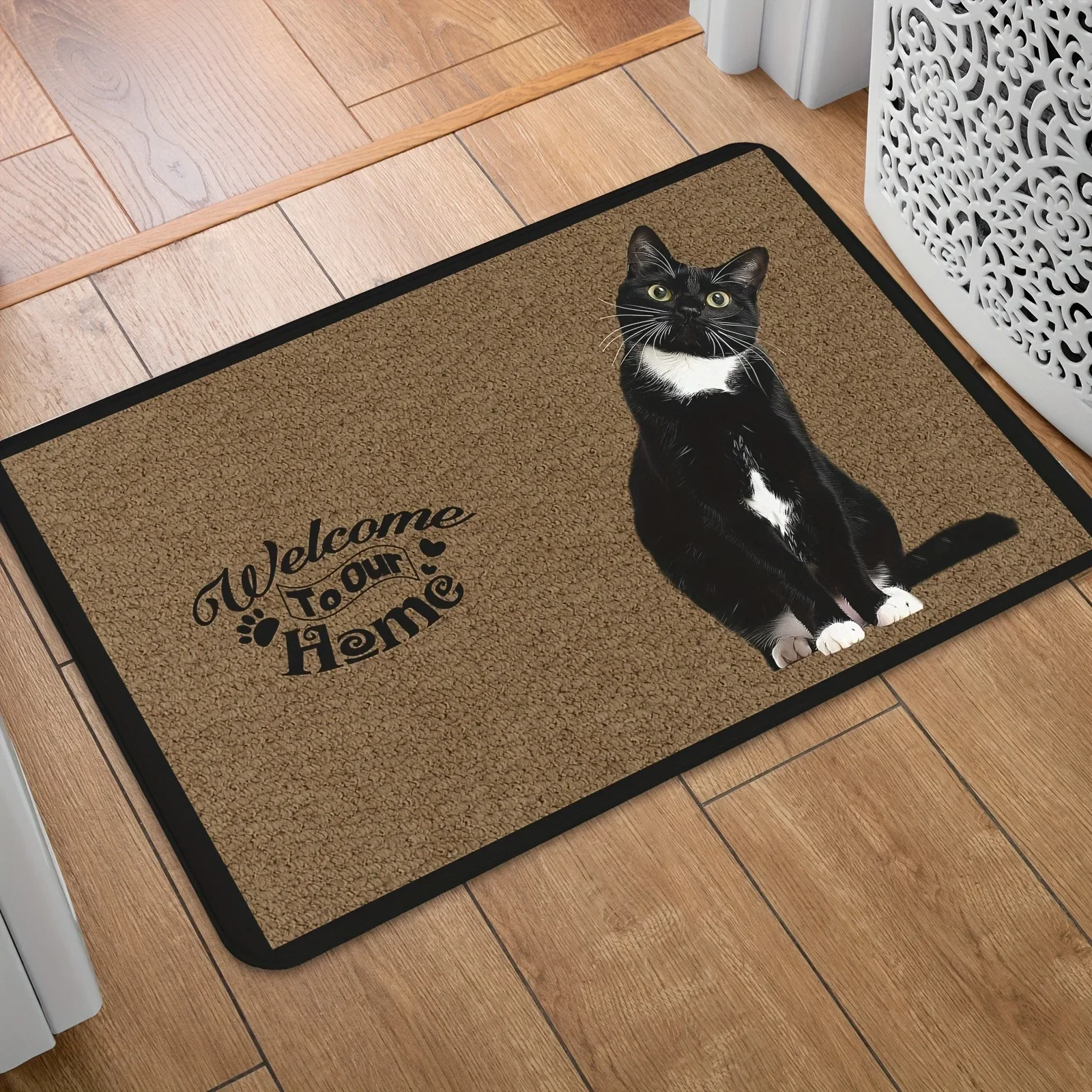 Humorous Cartoon Pet Doormat Cat Dog Pattern Funny Welcome Slogan Non Slip Entrance Rug Front Door Home Decoration Floor Mat
