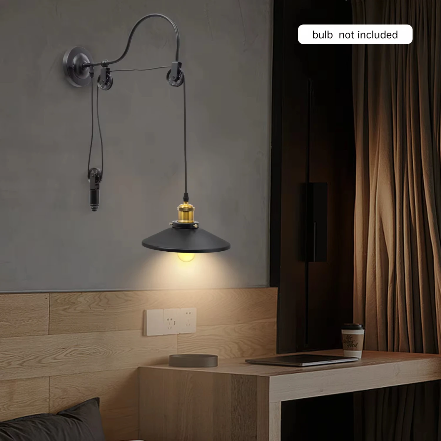 Nieuwe Industriële Stijl Muur Gemonteerde Licht Schans Retro Gooseneck Lamp Schuur Katrol Armatuur Verstelbare Metalen Licht Rek Slaapkamer