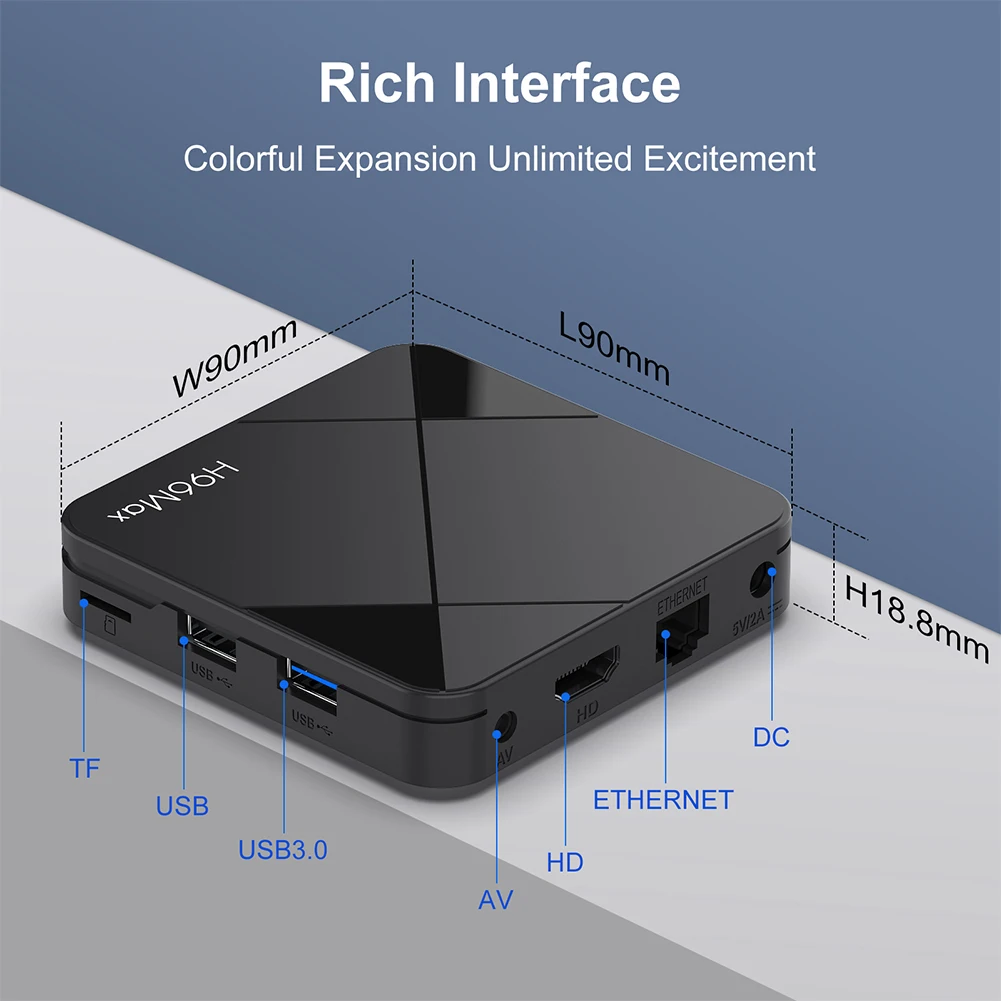 H96 MAX أندرويد 14 صندوق التلفزيون الذكي RK3518 رباعي النواة Wifi6 BT5.4 مشغل الوسائط مشغل فيديو منزلي صوت التحكم عن بعد مساعد الماوس