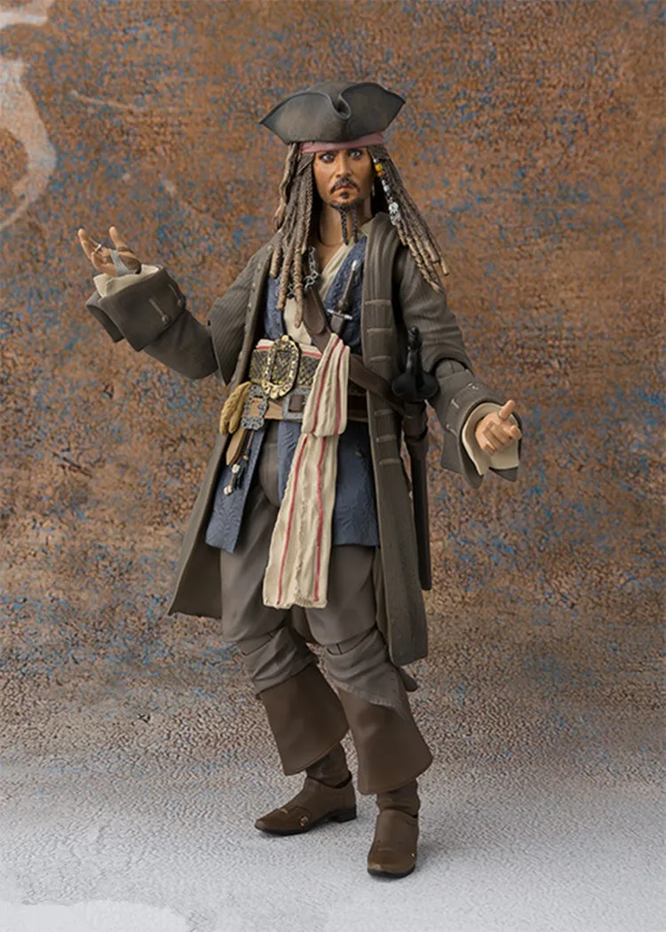 SHFiguats Pirates of the Caribbean Captain Jack Sparrow Action Figure Dead Men Tell No Tales Anime Collectable Model Toy Gifts