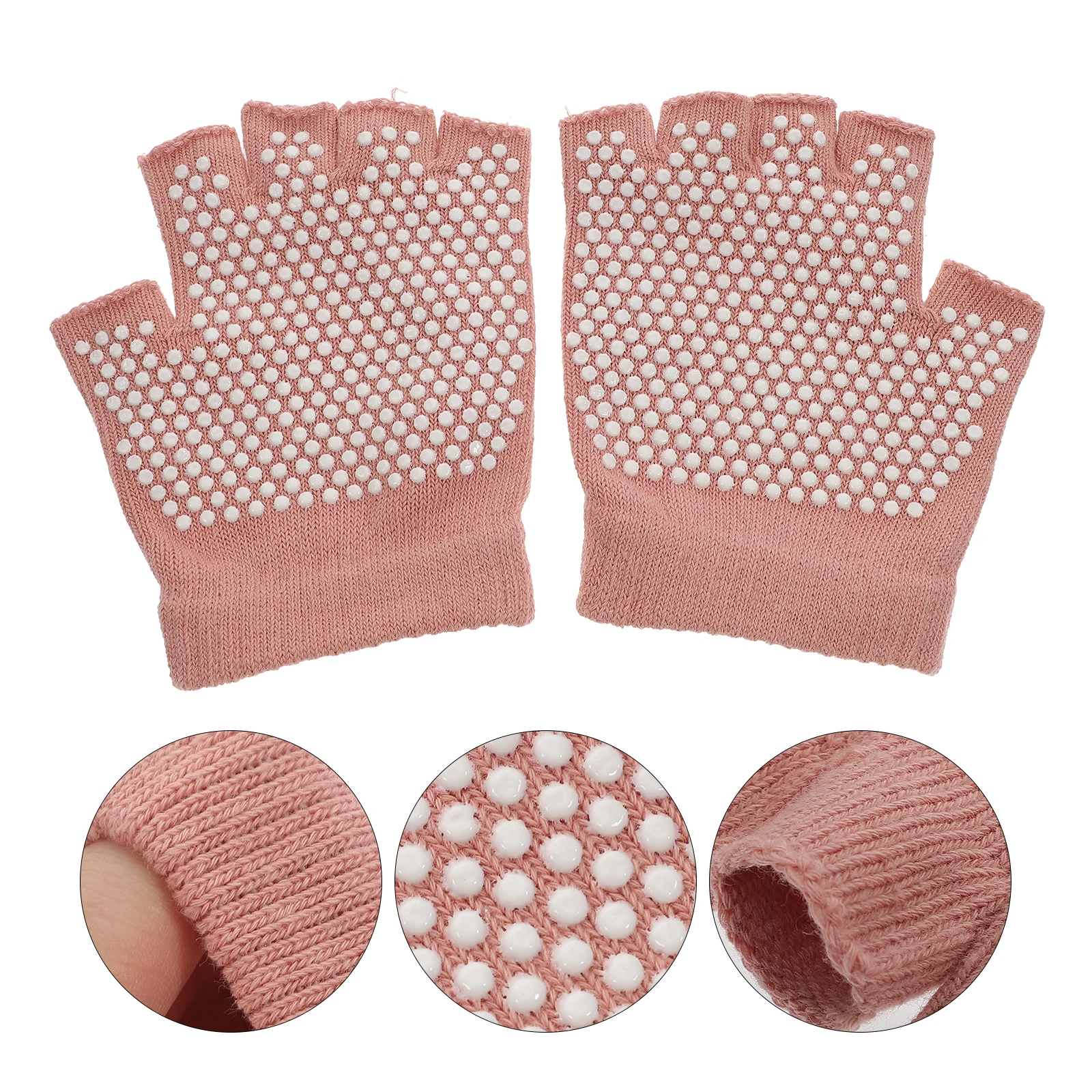 

1 Pair Pink NonSlip Half Finger Fitness Gloves Yoga Accessories SweatAbsorbing Workout Gear Exercise Equipment