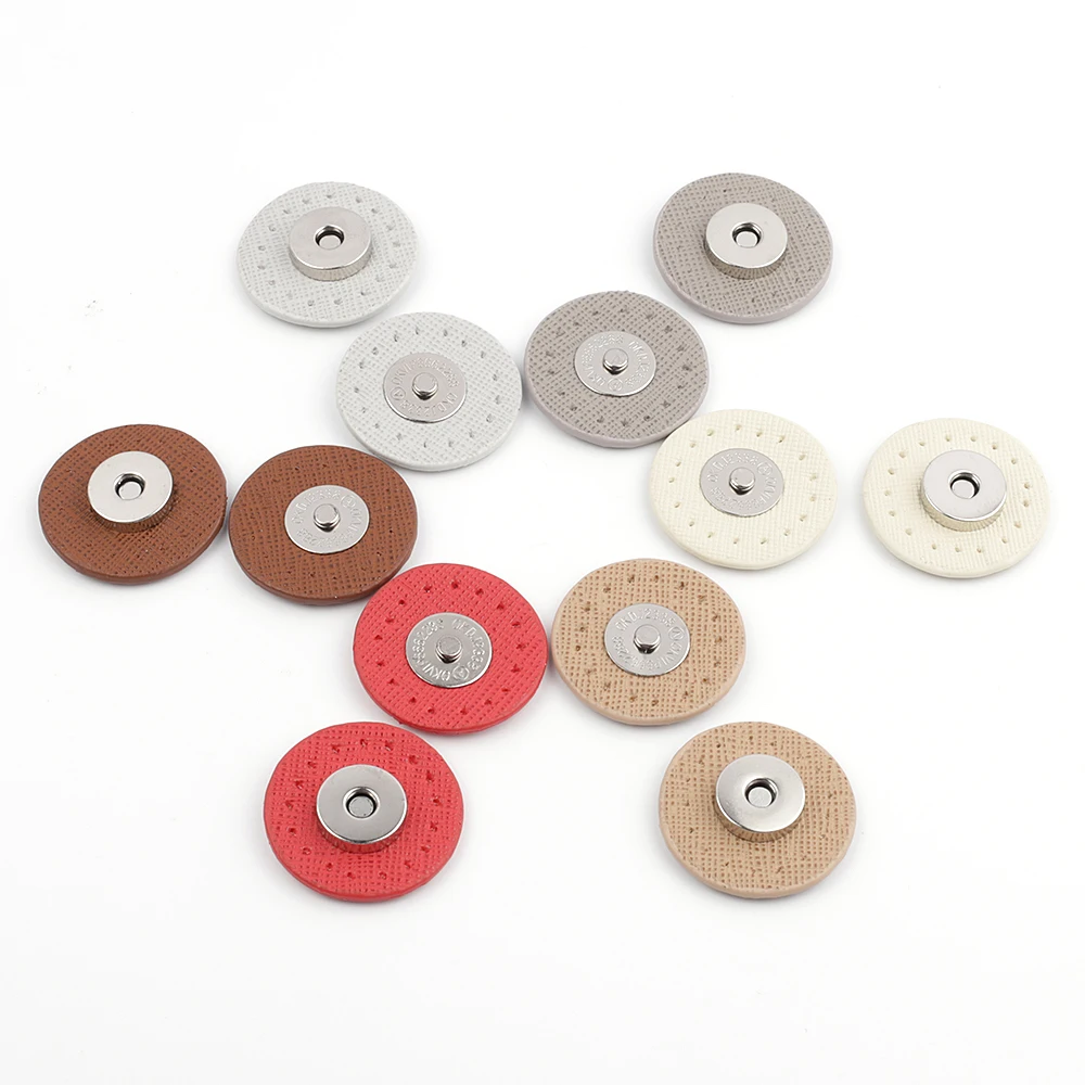 5pcs Circle Sew-on Bag Buttons 3cm Handbag Wallet Magnetic Buckle Leather Bag Snap Button Handmade Patchwork Lock Accessories