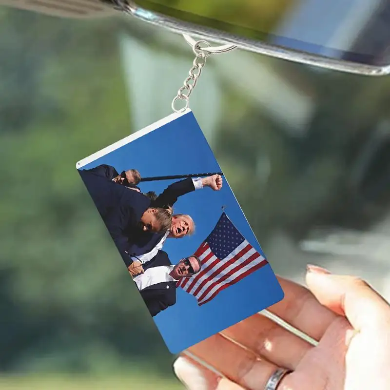 2025 Acrylic US President Campaign Pendant Shooting Makes Me Stronger Backpack Hanging Decoration For Supporters Fans