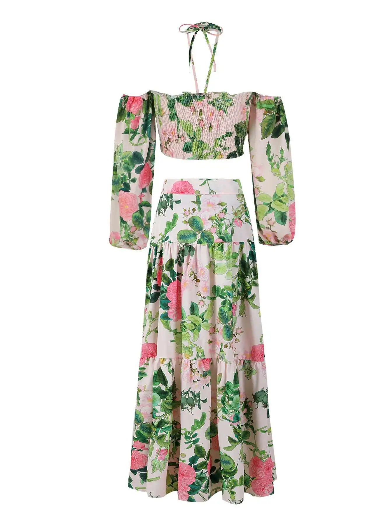 Sexy Off Schulter Langes Kleid Frauen 2025, Sommer Aushöhlen Party Kleider Elegante Dünne Gedruckt Maxi Vestidos Urlaub Strand Robe