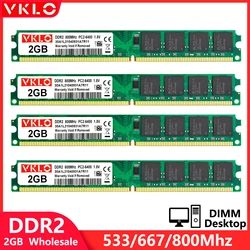 4 peças conjunto ddr2 2gb 800mhz PC2-6400 dimm desktop pc ram 240 pinos 1.8v não ecc 2rx8 2-sides, 8chips de cada lado não-ecc