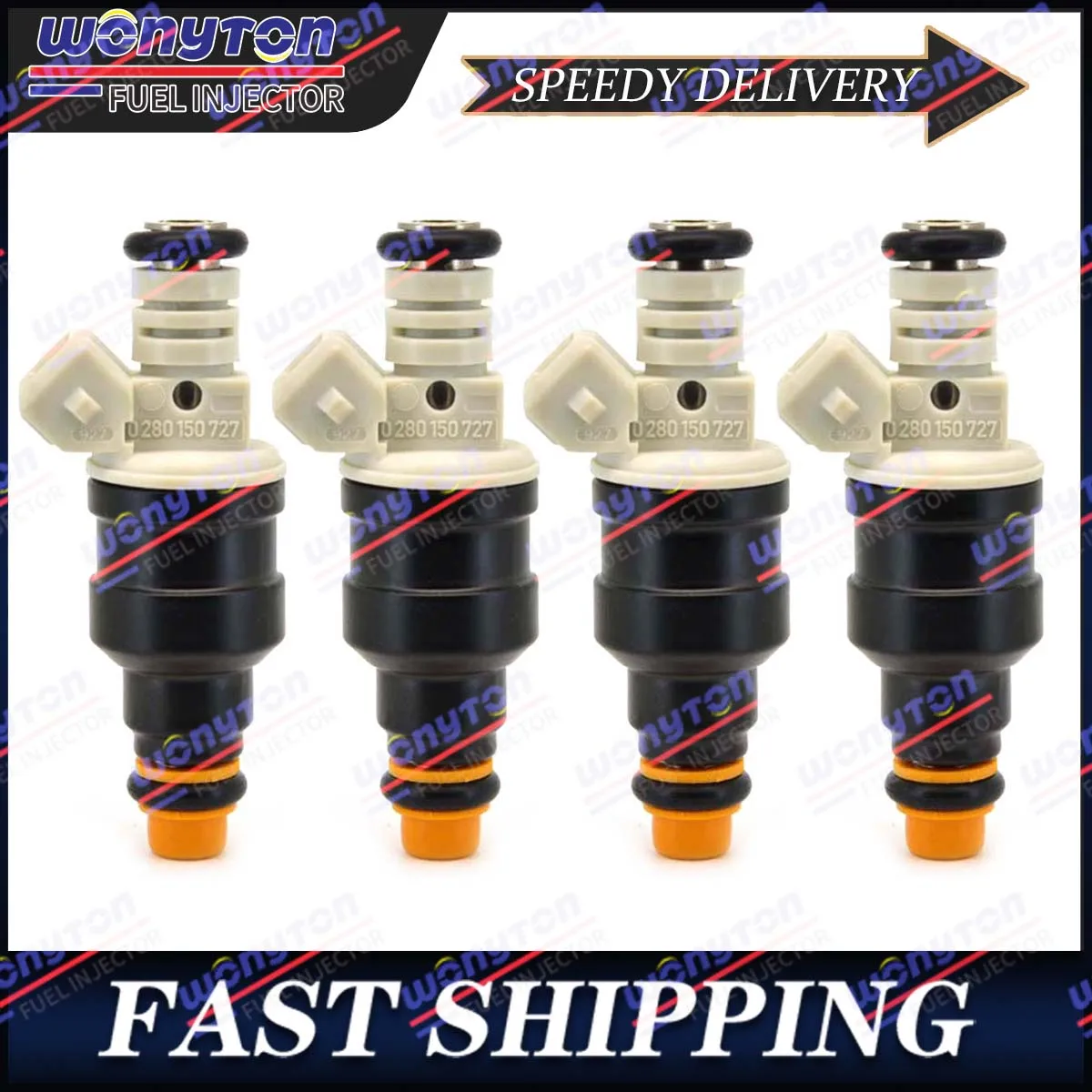 

4Pcs OE 0280150727 Fuel Injectors For 1985-1997 Mercury, Ford, Mazda 2.3L/2.0L I4