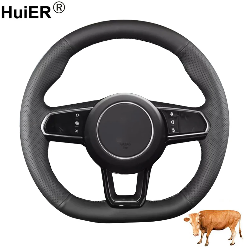 

Cow True Leather Hand Sewing Car Steering Wheel Cover For ZEEKR 001 2021-2023 LYNK&CO 09 2021 Braid on Steering-wheel Wrap