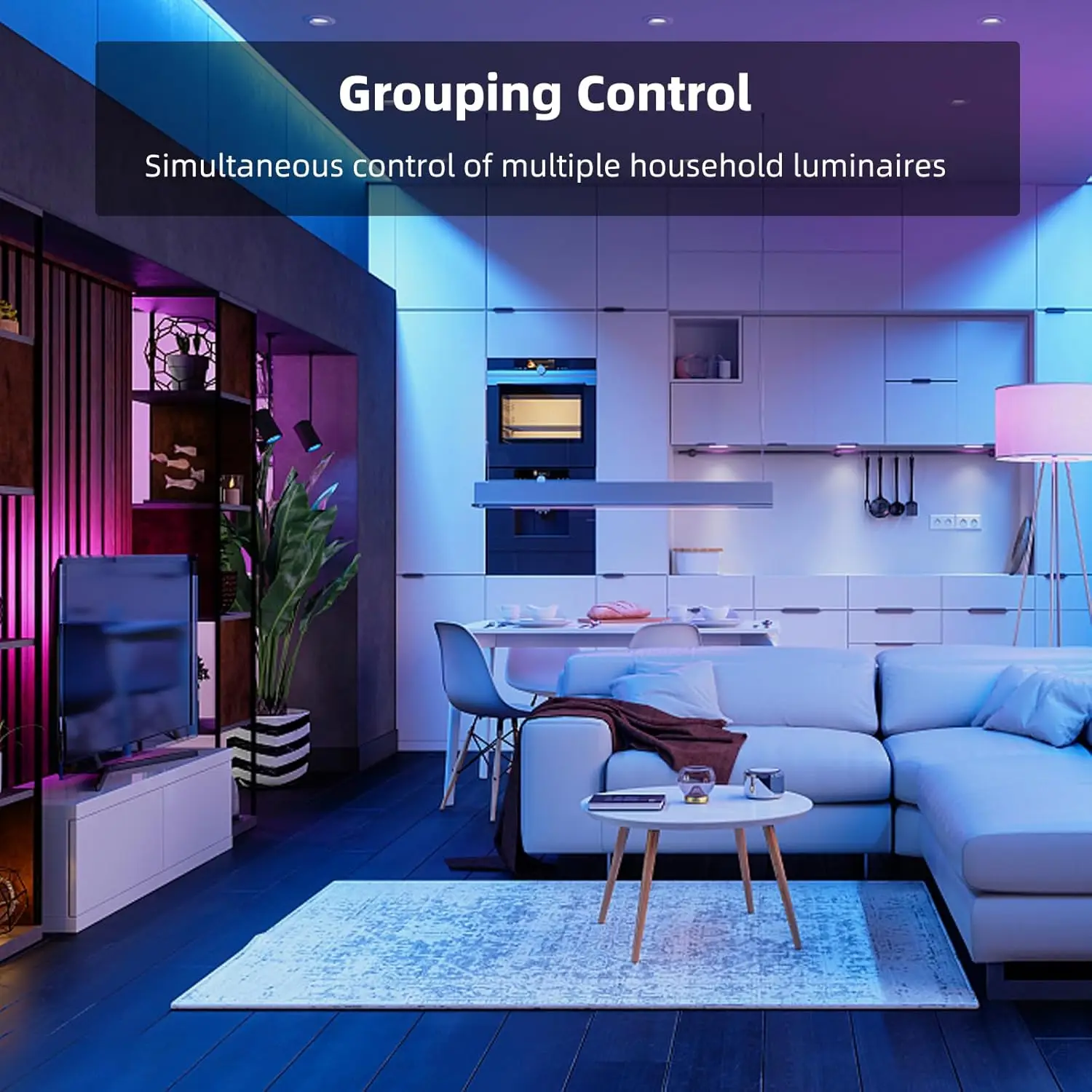 2 Buah Bohlam Lampu Pintar OPPLE 9W Setara 60W Bohlam Lampu LED RGB Dapat Diredupkan Berubah Warna Penuh