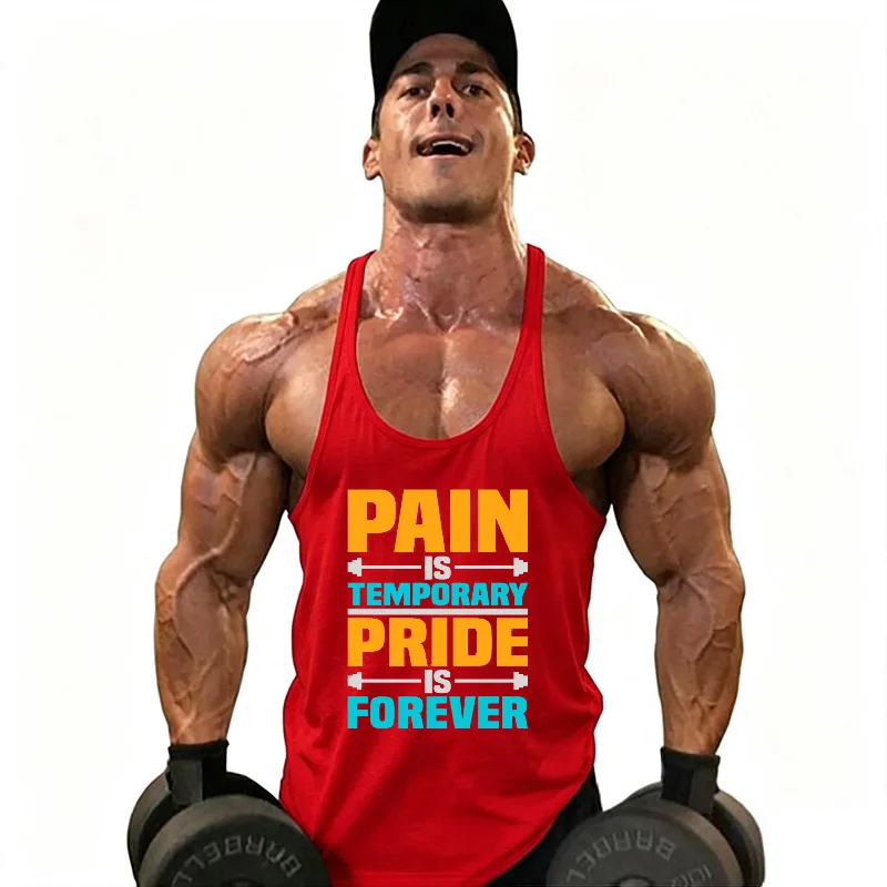 Men's Running Vests Summer Gym Tank Tops Cotton Curve Hem Bodybuilding Stringer Singlets Sports Workout Muscle Sleeveless Shirt