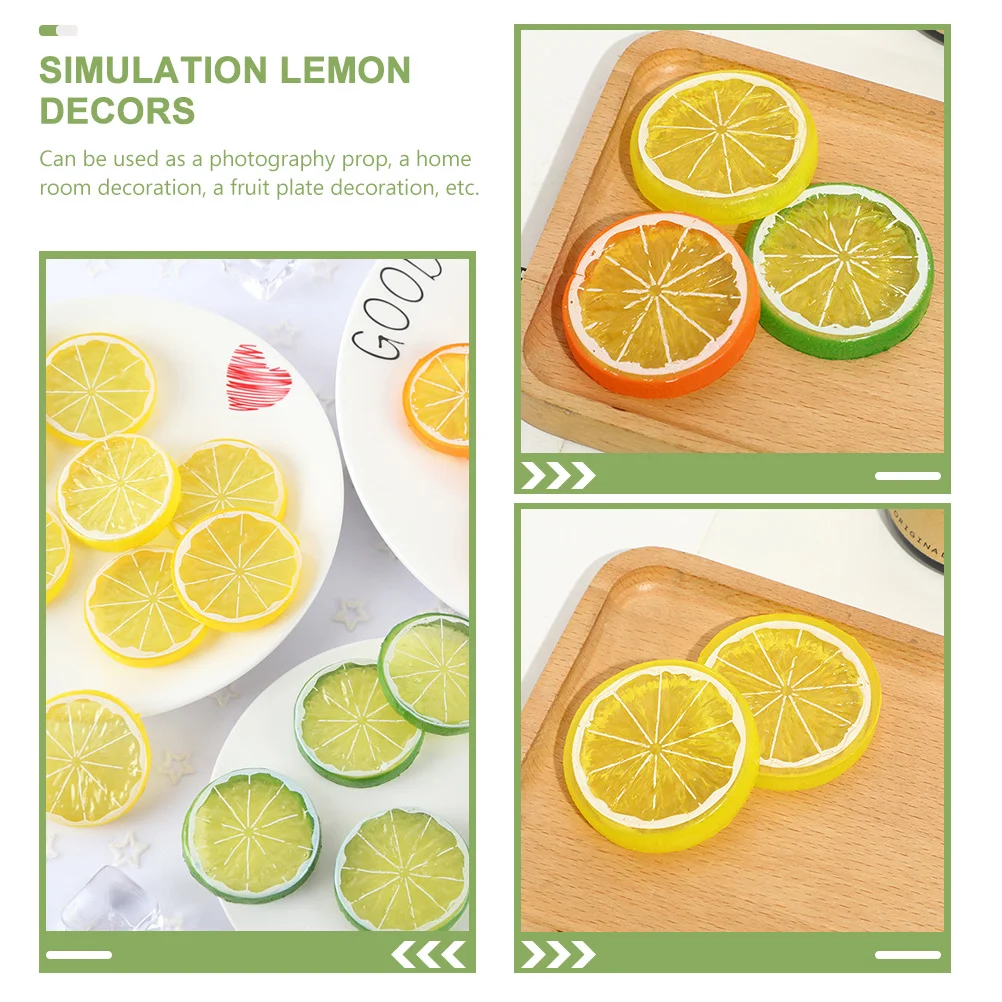 20 Pcs Imitation Lemon Slice Dried Decoration Vase Coco Dehydrated Decorate