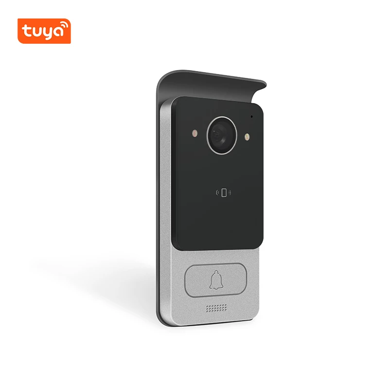 هاتف باب فيديو Tuya Smart IP بدقة 2 ميجابكسل مع التحكم في الوصول إلى بطاقة IC وشاشة تعمل باللمس مقاس 10 بوصة