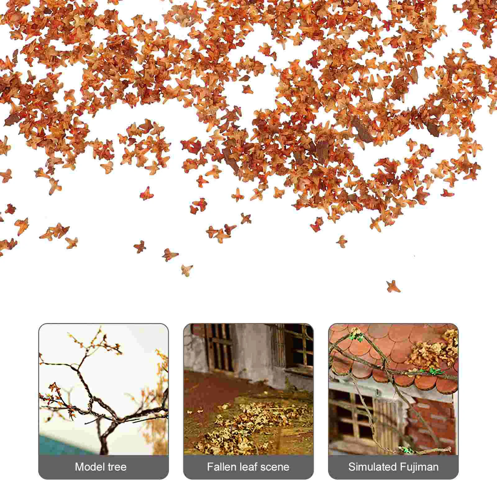 4 Packs Micro Landscape Leaves Diorama Supplies Simulation Decor Lawn DIY Ornament Miniature