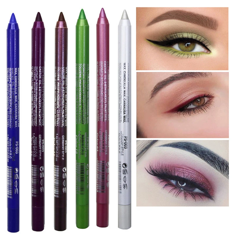 14-color Fashion Eyeliner Pencil Long-lasting Waterproof Professional Perform Stage Makeup White Color Eyeliner Pen Cosmetics