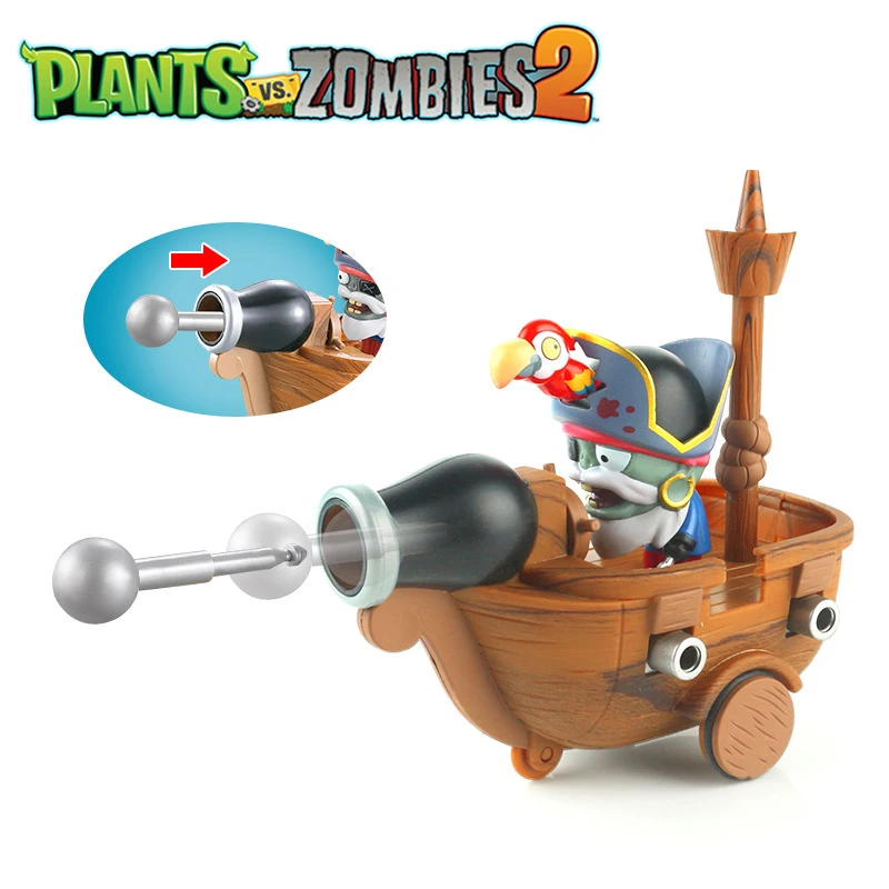 Plantas Vs Zombies 2 barco pirata Zombies juguete conjunto tirar hacia atrás coche figuras de acción juego de batalla modelo personaje del juego chico juguete para regalo