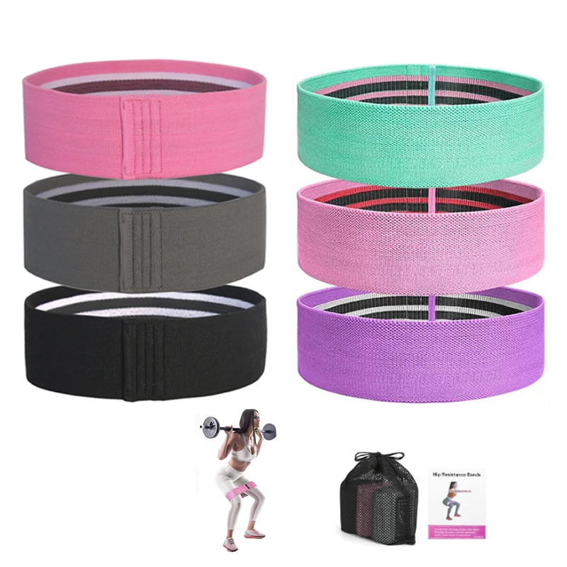 Anti Slip Resistance Bands,Home Fitness Loop,Pilates, Hip Circle,Booty Elastic,Workout,Yoga Belt,3 Sizes,3 Resistance Levels