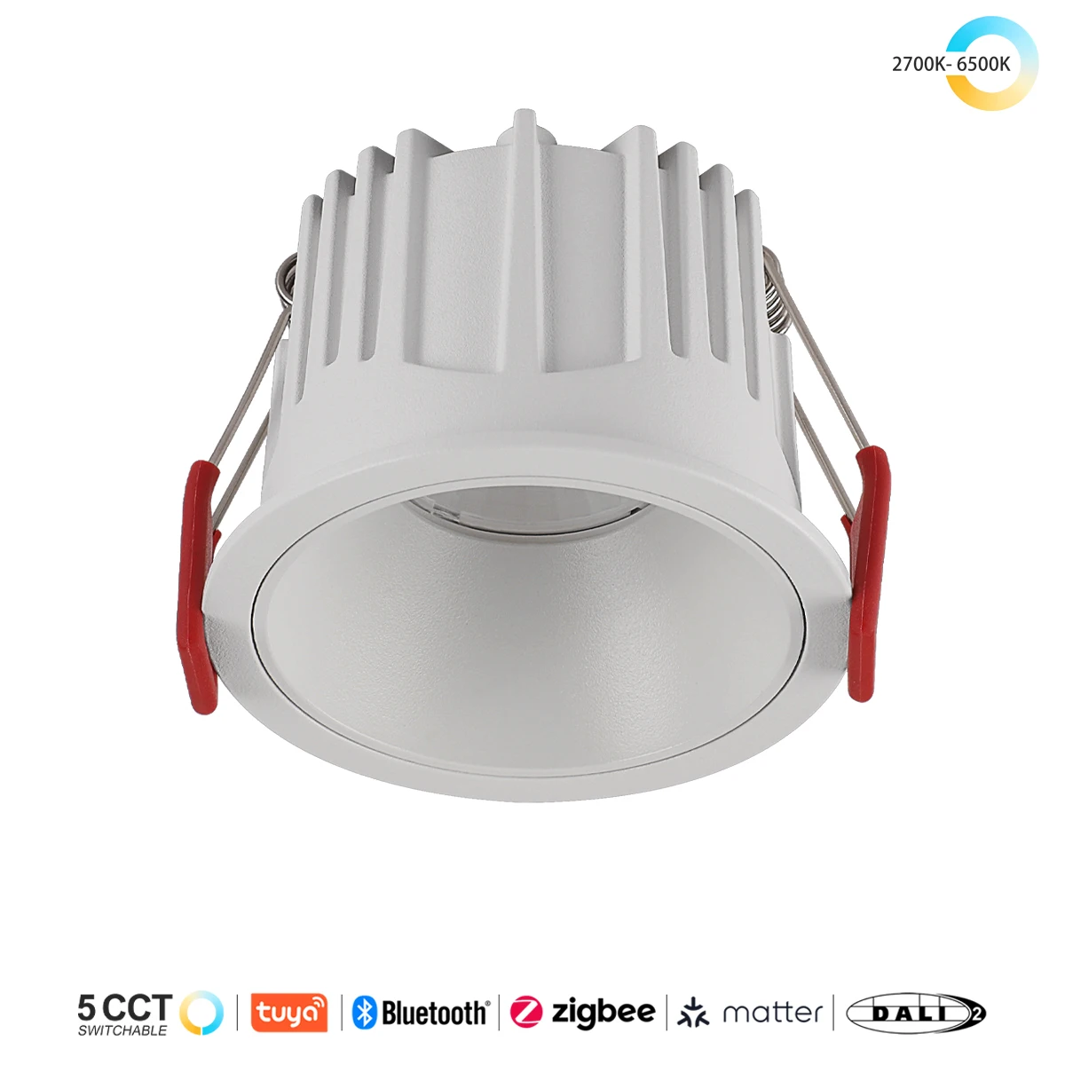 

Recessed Tuya Zigbee DALI 5CCT Switchable LED Ceiling Light Dimmable AC110V 220V Black White Spotlight Indoor Fixtures Lighting