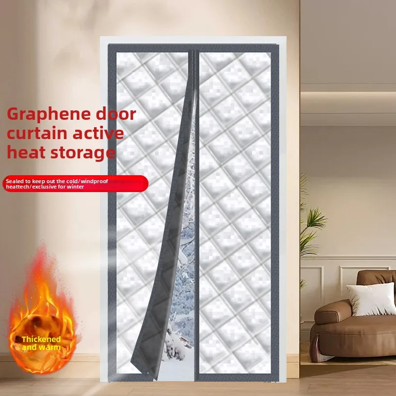 

Зимняя магнитная хлопковая дверная занавеска, ветрозащитная, утолщенная, теплая, перегородка, звукоизоляционная, морозостойкая, затемняющая занавеска