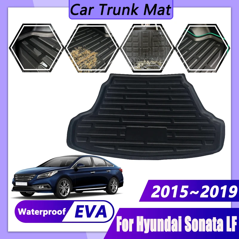 

Коврик для багажника автомобиля для Hyundai Sonata LF, аксессуары 2015 2016 ~ 2019, подкладка для багажника, водонепроницаемый лоток для хранения ковров, материал EVA Pad