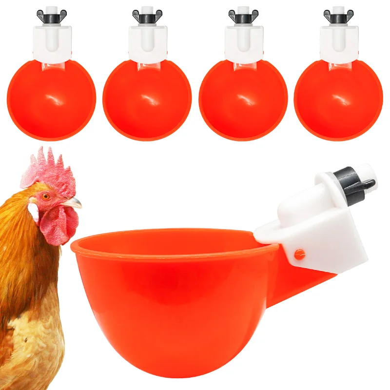 5 Pcs Chicken Drinker Automatic Poultry Drinker Automatic Chicken Drinkers Bowls For Chicken Duck Goose Birds Poultry Water Cup