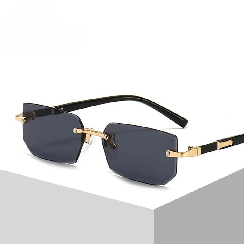 Retro Sonnenbrille Männer Marke Designer Mode randlose Sonnenbrille Sonnenbrillen Schneid linse Damen rahmenlose Brillen – Detail 2